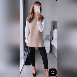 Black And Camel Women's Sweater Vest
